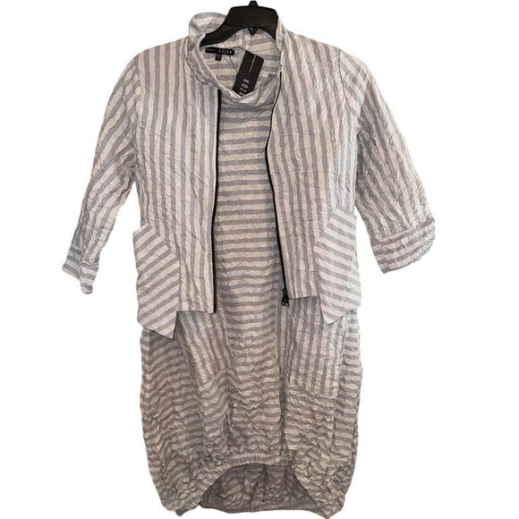 Kozan SET Crinkle Cowl Neck Dress & Zip Jacket Size Small - Picture 1 of 8